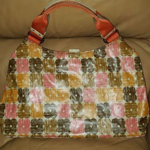💘 ORLA KIELY POPPY MULTI COLOR COATED COTTON SATCHEL BAG